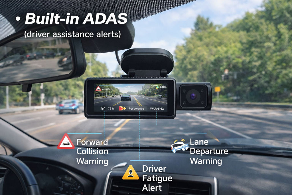 CardiVox A21 3 Channel Dash Cam 4K+2.5K+2.5K Sony STARVIS 2 GPS WiFi ADAS 256GB