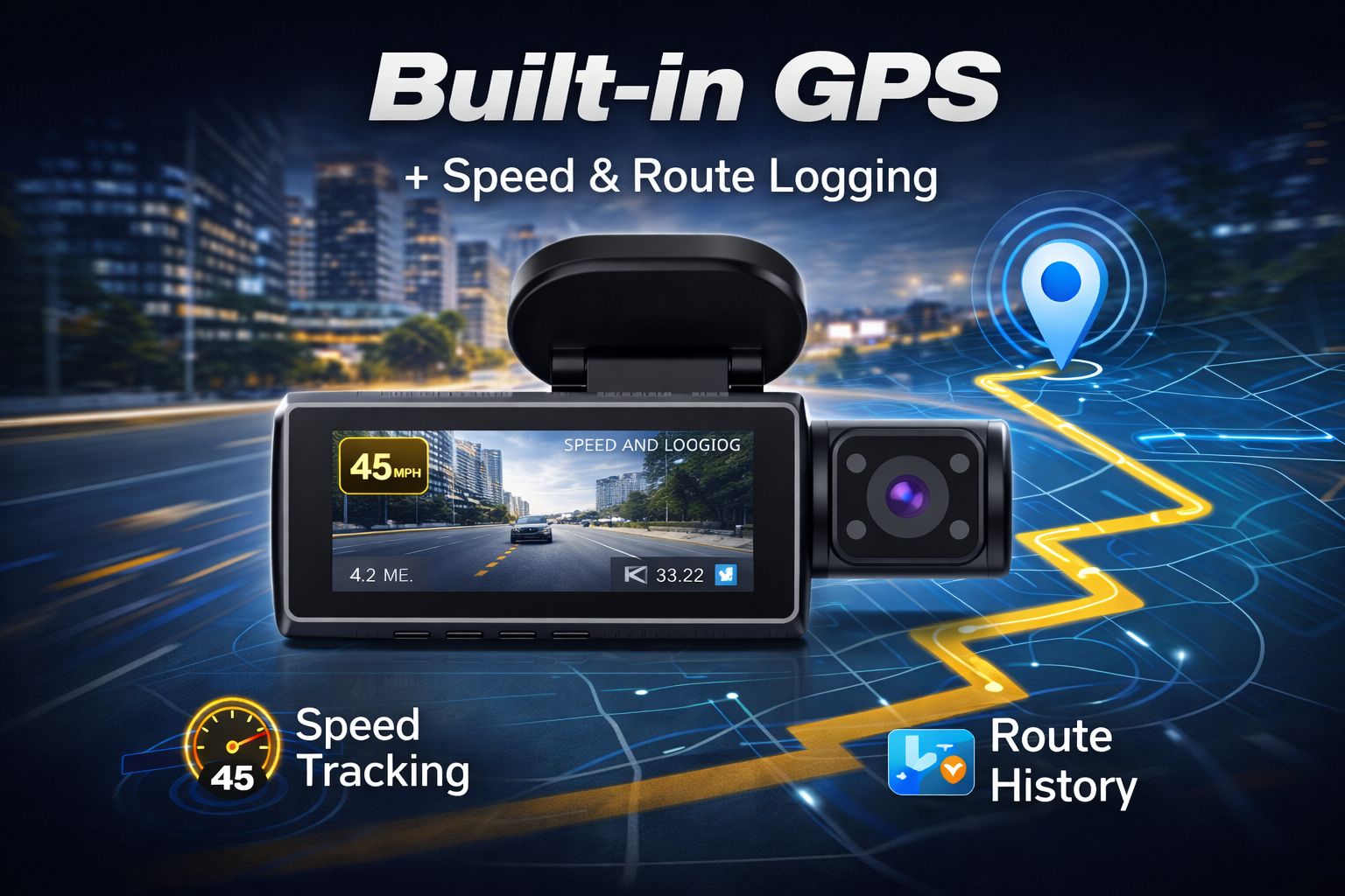 CardiVox A21 3 Channel Dash Cam 4K+2.5K+2.5K Sony STARVIS 2 GPS WiFi ADAS 256GB