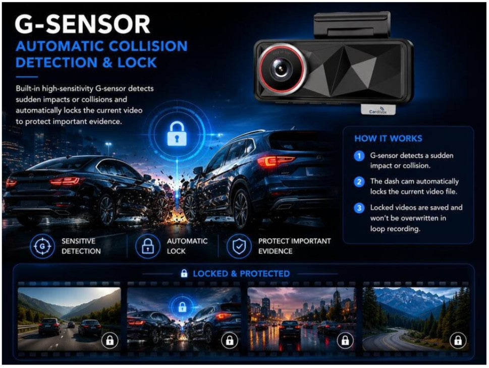 CardiVox - 4K Dash Cam 6Lens Dash Camera Front and Rear SONY STARVIS  Sensor Night Vision 5GHz WiFi GPS 24/7 Parking mode, 256GB