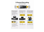 CardiVox A21 3 Channel Dash Cam 4K+2.5K+2.5K Sony STARVIS 2 GPS WiFi ADAS 256GB
