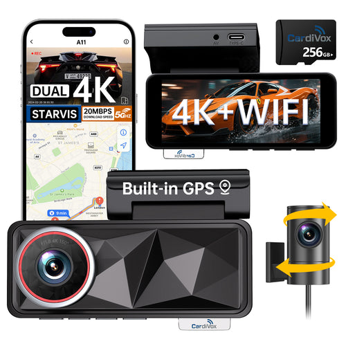 CardiVox BD05 4K Front & 2K Rear Dash Cam for Cars
