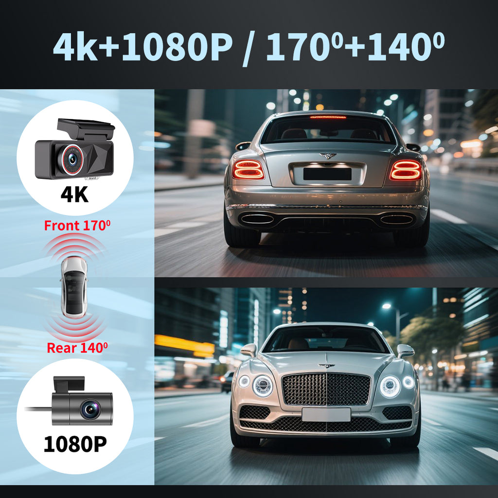 CardiVox BD05 4K Front & 2K Rear Dash Cam for Cars