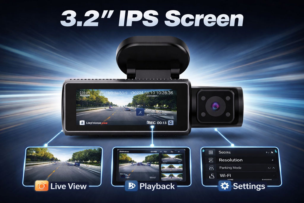CardiVox A21 3 Channel Dash Cam 4K+2.5K+2.5K Sony STARVIS 2 GPS WiFi ADAS 256GB
