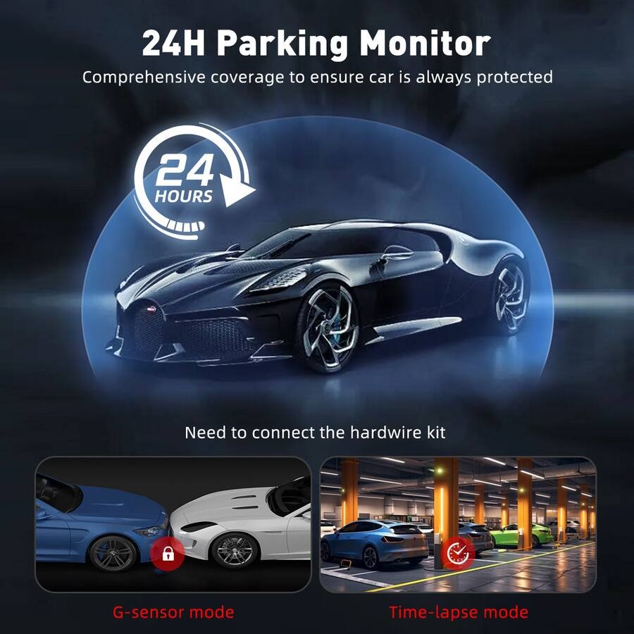 CardiVox A21 3 Channel Dash Cam 4K+2.5K+2.5K Sony STARVIS 2 GPS WiFi ADAS 256GB