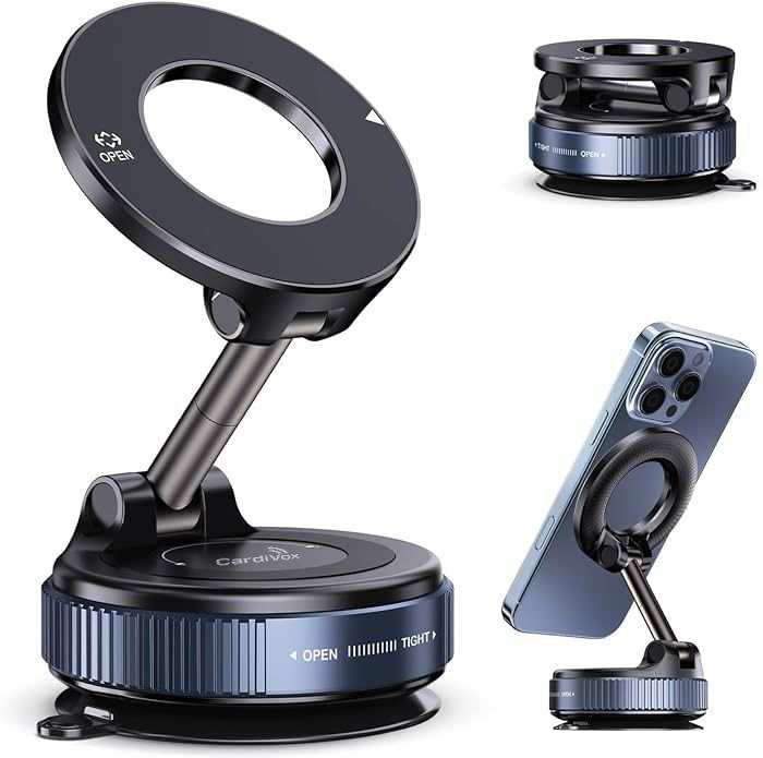 CardiVox 360° Adjustable Magnetic Vacuum Suction Cup Car Phone Holder