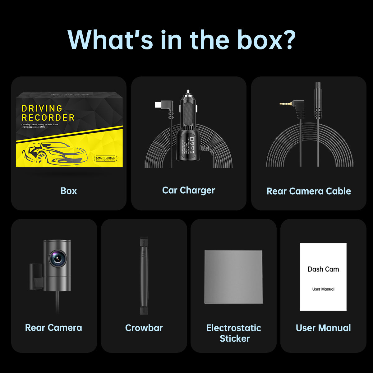 CardiVox BD05 4K Front & 2K Rear Dash Cam for Cars