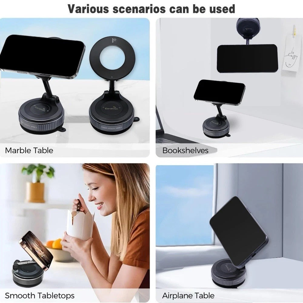 CardiVox 360° Adjustable Magnetic Vacuum Suction Cup Car Phone Holder