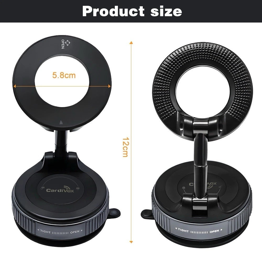 CardiVox 360° Adjustable Magnetic Vacuum Suction Cup Car Phone Holder