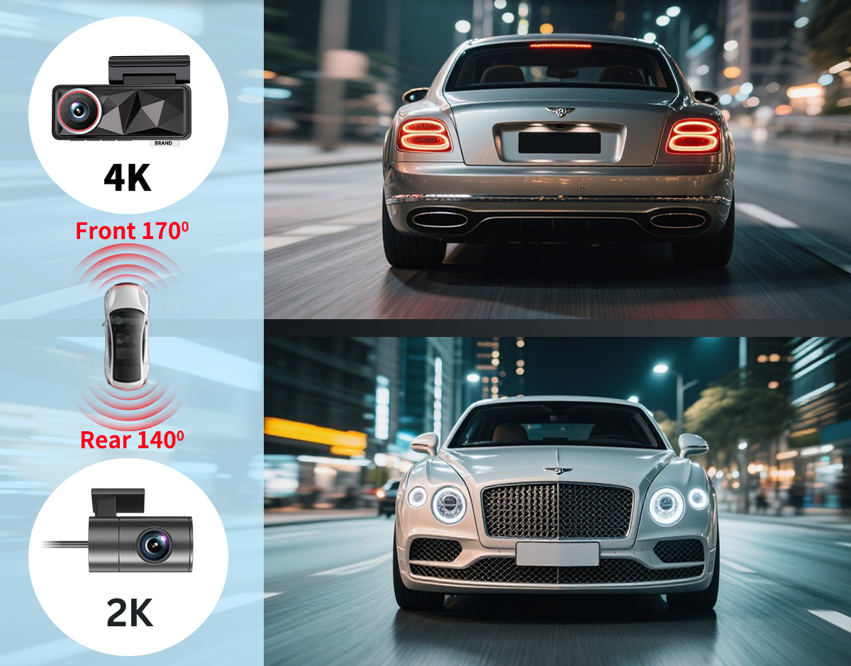 CardiVox - 4K Dash Cam 6Lens Dash Camera Front and Rear SONY STARVIS  Sensor Night Vision 5GHz WiFi GPS 24/7 Parking mode, 256GB